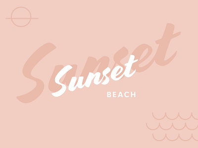 Sunset Beach Logo brand cursive identity logo sketchapp type vector