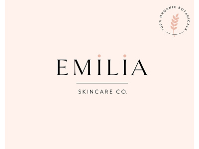 Emilia Logo beauty brand identity logo organic sketchapp skincare typography