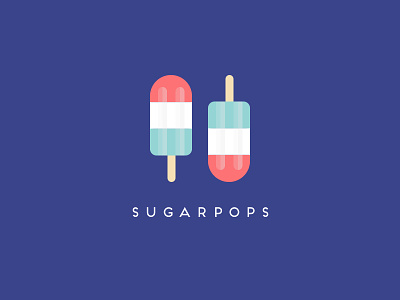 Sugarpops Logo brand icy pole identity illustration logo sketchapp summer typography vector