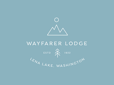 Wayfarer Logo brand identity illustration lodge mountains outdoor pine pnw typography wayfarer