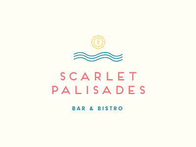 Scarlet Palisades Logo bar bistro brand identity logo palisade typography