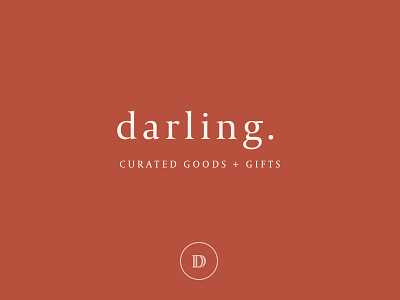 Darling. Logo brand curated darling gifts goods identity logo typography