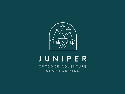 Juniper Logo adventure brand camping children identity illustration kids logo outdoor typography vector