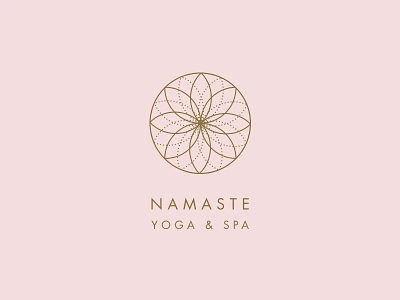 Namaste Logo brand identity illustration logo mandala namaste spa typography yoga