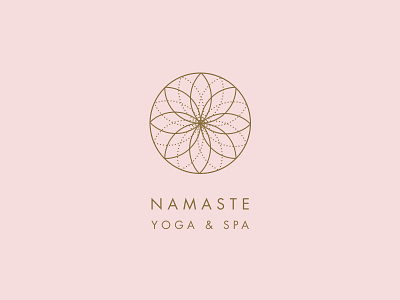 Namaste Logo brand identity illustration logo mandala namaste spa typography yoga