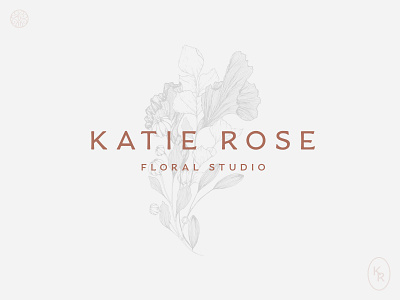 Katie Rose Logo blooms brand floral florist identity illustration logo studio typography