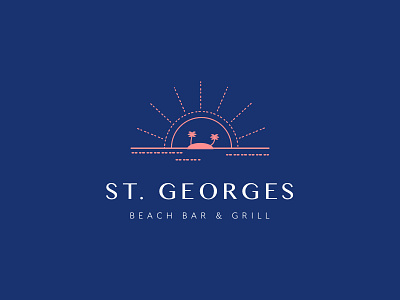 St. Georges Logo bar beach brand grill identity illustration logo ocean tropical typography