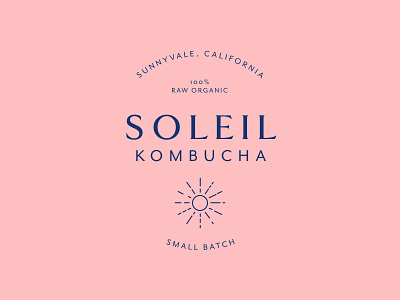 Soleil Logo brand identity illustration kombucha logo organic raw small batch soleil sun sunshine typography