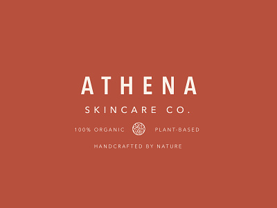 Athena Logo beauty brand identity logo organic plant based skin skincare typography
