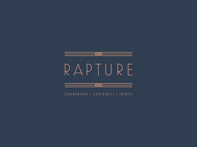 Rapture Logo bar brand champagne cocktails identity logo speakeasy spirits typography