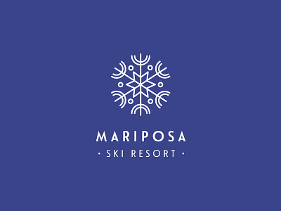 Mariposa Logo brand identity logo nature resort ski snow snowboard typography