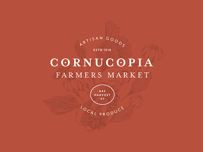 Cornucopia Logo artisan brand farmers market identity logo markets produce typography