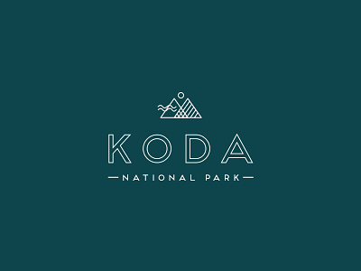 Koda Logo brand identity logo mountains national park outdoors typography