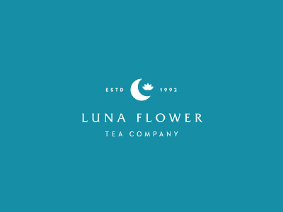 Luna Flower Logo brand flower identity label logo luna tea typography