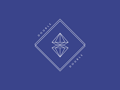 Double Double Logo brand diamond geometric identity illustration logo typography