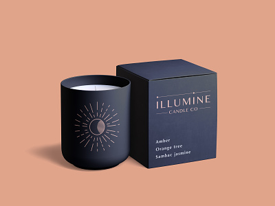 Illumine Candle Co. Package Concept brand branding candle concept illuminate mockup package package design package mockup typography