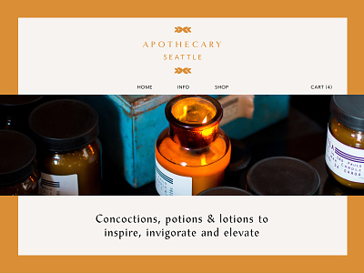 Apothecary Seattle concept landing page 100dayproject apothecary brand brand and identity concept landing page landing page design ui web
