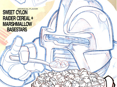 FRAKKIN' BERRY pencils battlestar galactica breakfast cereal parody robot sci fi