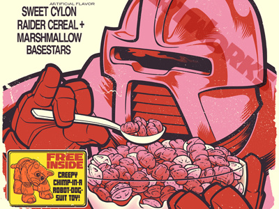 FRAKKIN' BERRY colors battlestar galactica breakfast cereal cylon franken berry parody
