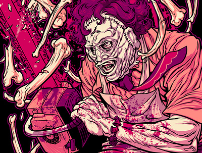 MASSACRE! horror horror art horror movie illustration movies poster art texas chainsaw massacre