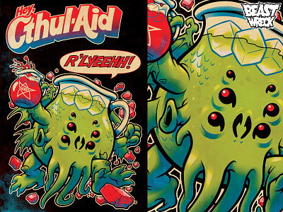 CTHUL-AID cthulhu kool aid kool aid man lovecraft mascot parody