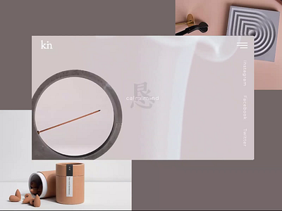 Kin Objects - Chinese Minimalism chinese homepage homepagedesign incense minimalism minimalistic promo ui ux