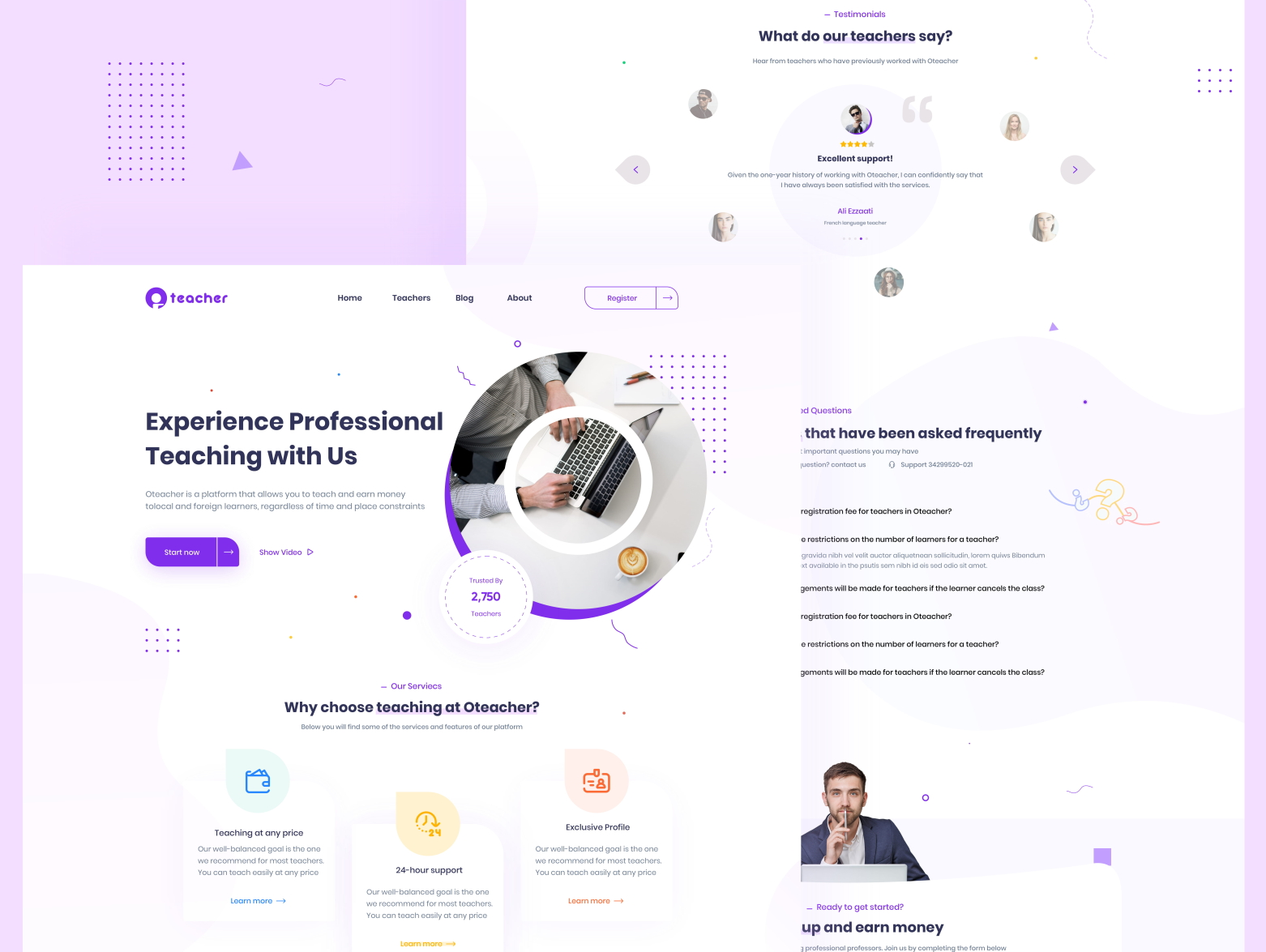 Online language learning platform by Ali Ezzati on Dribbble