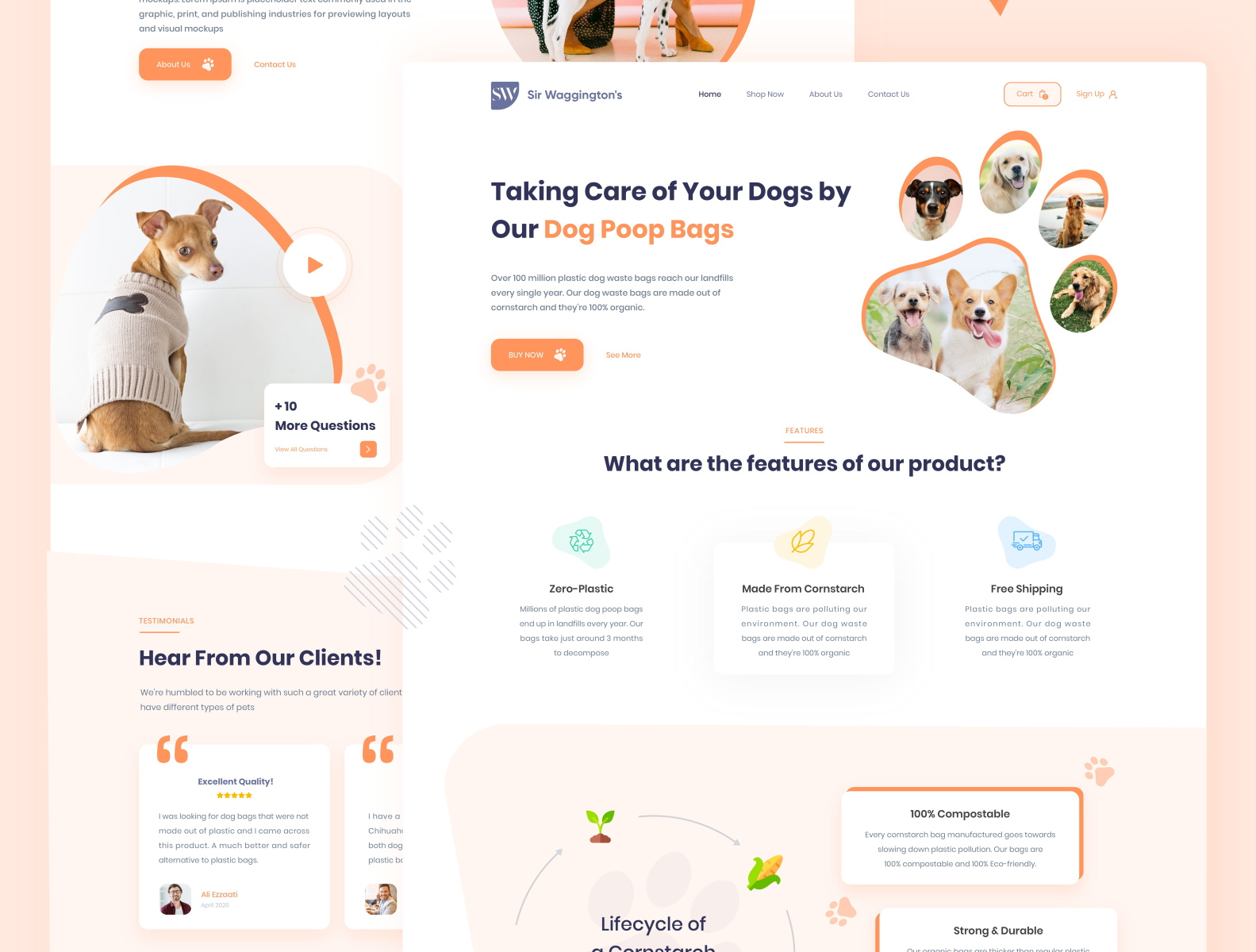 Online Pet Store Landing Page by Ali Ezzati on Dribbble