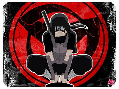 Itachi Uchiha anime design flat design flat illustration flatdesign illustraion illustration itachi uchiha naruto uchiha