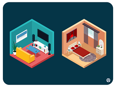 Isometric bedroom design flat design flat illustration flatdesign game design illustration isometric isometric art isometric design isometric game isometric illustration isometric room living room room rooms