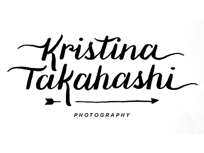 Kristina Logo Sketch #1 arrow k lettering photographer script t