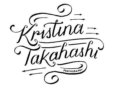 Kristina Logo Sketch #2 arrow flourish h k lettering script sketch t