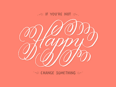 Happiness 2 flourish h happy lettering script