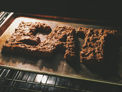 Eat - Pumpkin Oatmeal Bars dimensional type eat handcrafted lettering oven