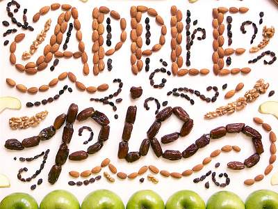 Lärabar Food Lettering - Apple Pie almonds apple dates food lettering food type food typography hand lettering larabar lettering raisins