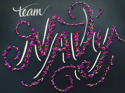 Team Navy chalk floral typography flower lettering flower type flowers hand lettering lettering navy