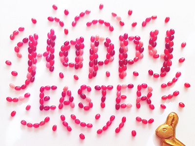 Happy Easter candy easter food lettering food type food typography happy jelly beans rabbit spring starburst