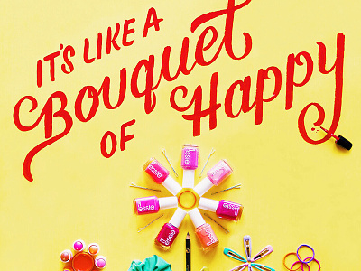 Target Spring Social Campaign - 2 bouquet hand lettering happy lettering nail polish sign painting typography