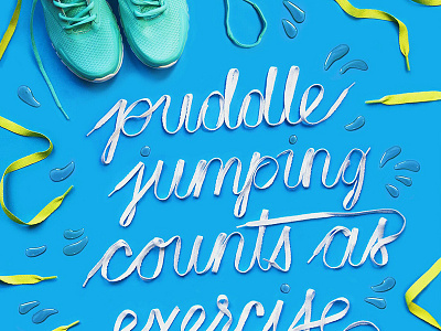 Shoelace Lettering hand lettering lettering object typography raindrops shoelaces shoes target typography