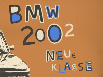 BMW 2002 auto car german lettering