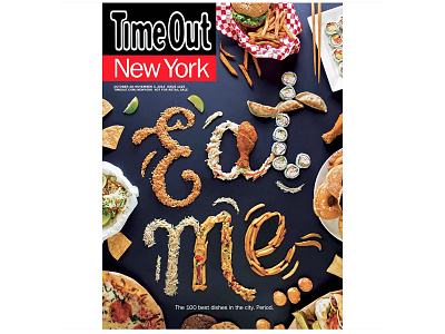 Time Out New York Cover editorial food food lettering food type food typography handcrafted handlettering magazine cover typography