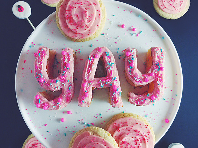 Yummy Yay cake food food lettering food type food typography handcrafted handlettering pink sprinkles typography yay
