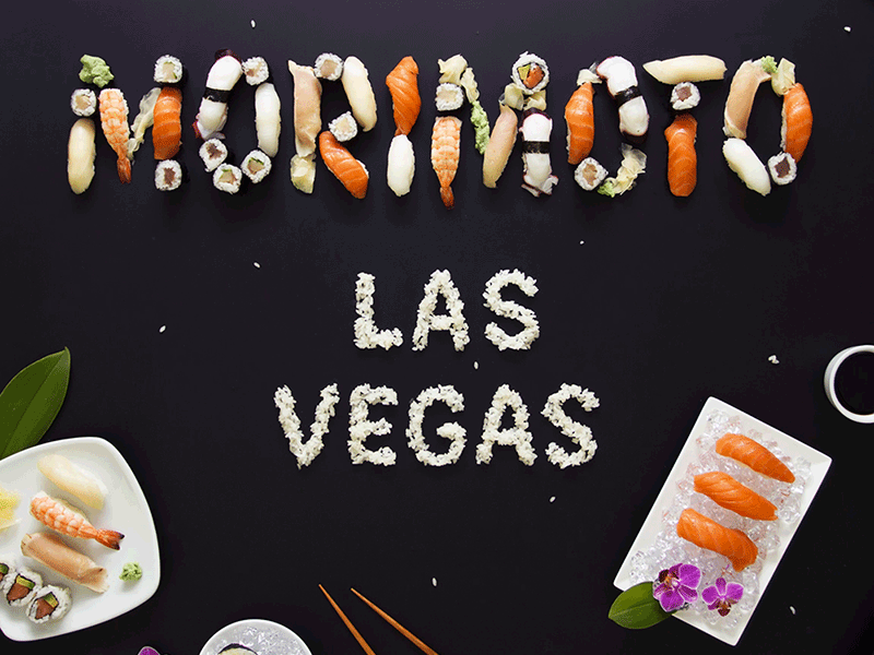 Morimoto Las Vegas animated gif dimensional type food lettering food typography gif lettering morimoto nigiri sushi