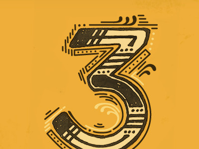 type by number: 3 hand lettering lettering number three