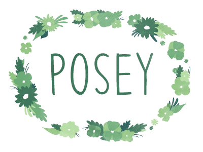 Posey Logo floral flowers hand lettering lettering logo logotype