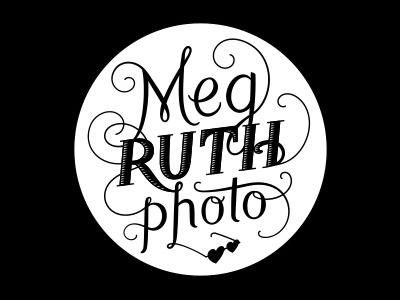 Meg Ruth Final Logo circle curls lettering logo logotype script sunglasses swashes swirls