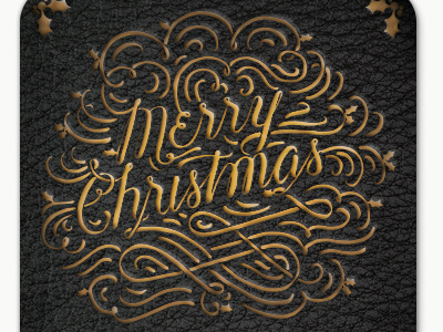 Merry Christmas Gold Foil Card christmas flourish foil gold hand lettering holidays holly lettering script swash
