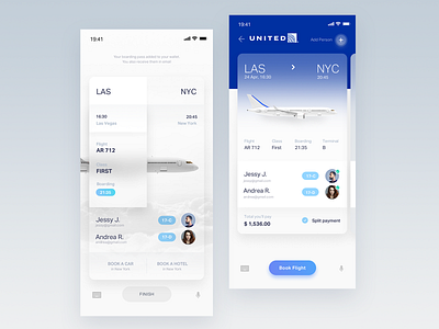 Interface Flight app design mindhub mobile ui ux