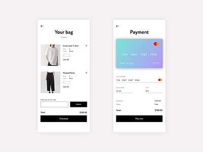 Daily UI 002 – Credit Card Checkout app application card cart checkout daily ui daily ui challenge design mobile mobile app mobile app design payment ui ux