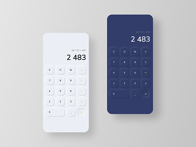 Daily UI 004 – Calculator app application calculator daily ui daily ui challenge design neumorphism ui ux